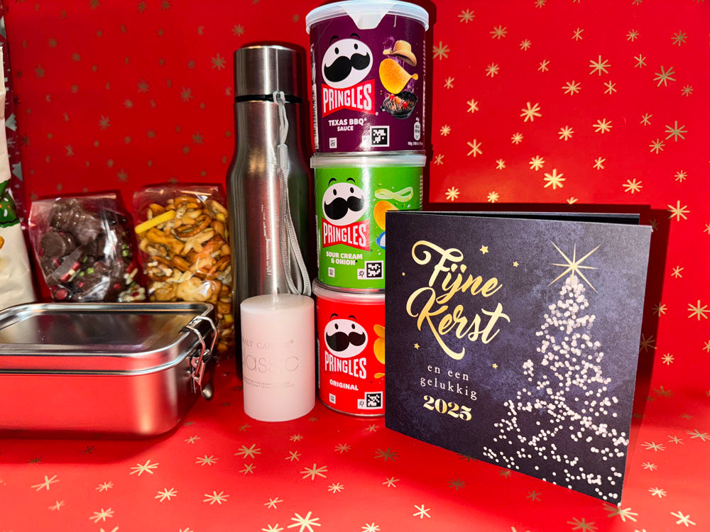 RVS Drinkfles, Broodtrommel, en Luxe Snacks - JouwKerstCadeau.nl 