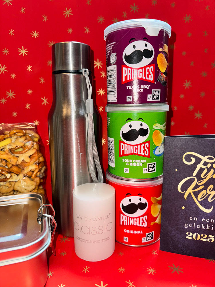 RVS Drinkfles, Broodtrommel, en Luxe Snacks - JouwKerstCadeau.nl 