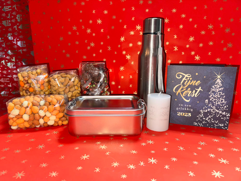 RVS Drinkfles, Broodtrommel en Gezonde Snacks - JouwKerstCadeau.nl 