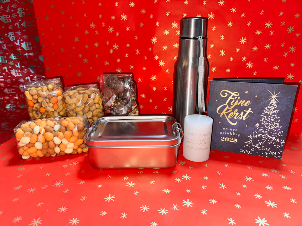 RVS Drinkfles, Broodtrommel en Gezonde Snacks - JouwKerstCadeau.nl 